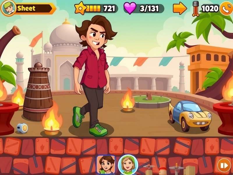 Toon Blast Level 1 में कॉम्बो बनाने का उदाहरण