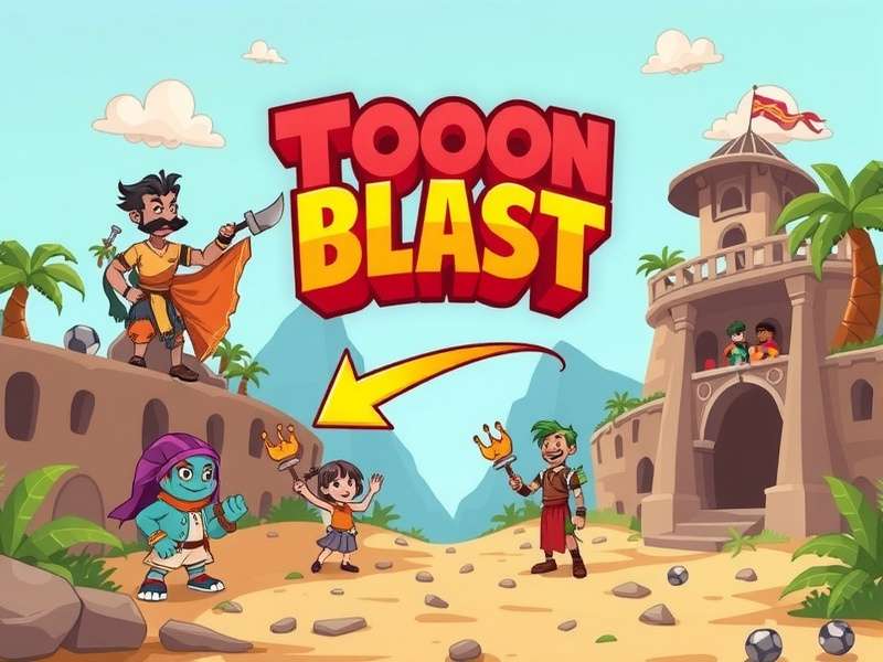 Toon Blast Ads देखते हुए एक मोबाइल स्क्रीन
