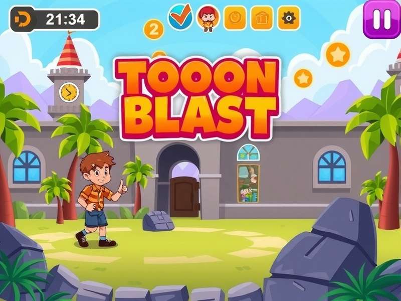 Fire Tablet पर Toon Blast गेमप्ले