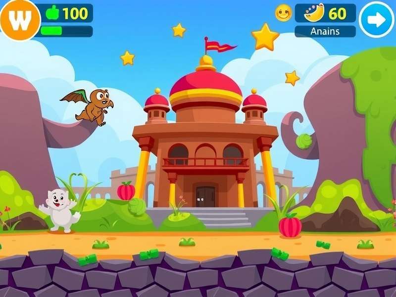 Toon Blast गेमप्ले स्क्रीनशॉट - क्यूब्स मैच करते हुए