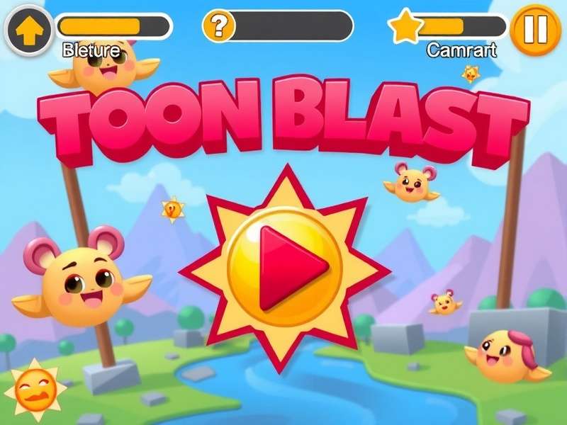 Toon Blast gameplay screenshot showing colorful cubes and power-ups