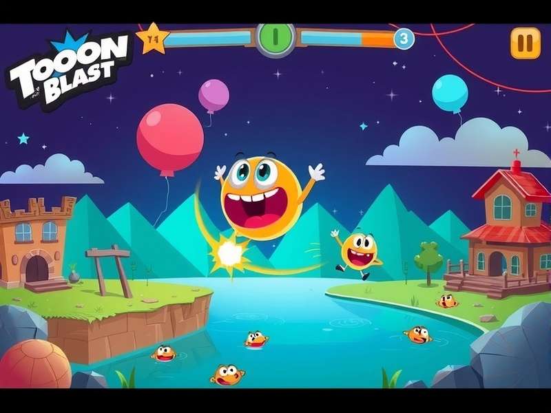 Toon Blast gameplay on iOS device