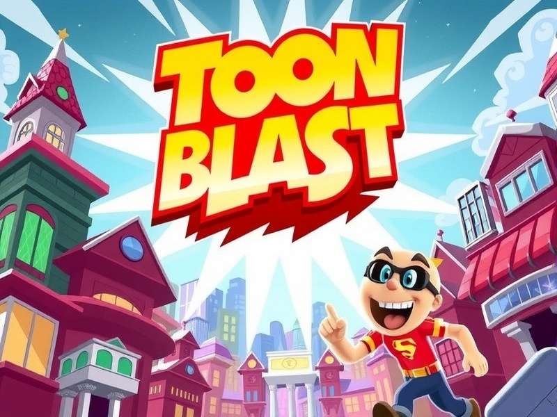 Toon Blast game interface showing colorful puzzles