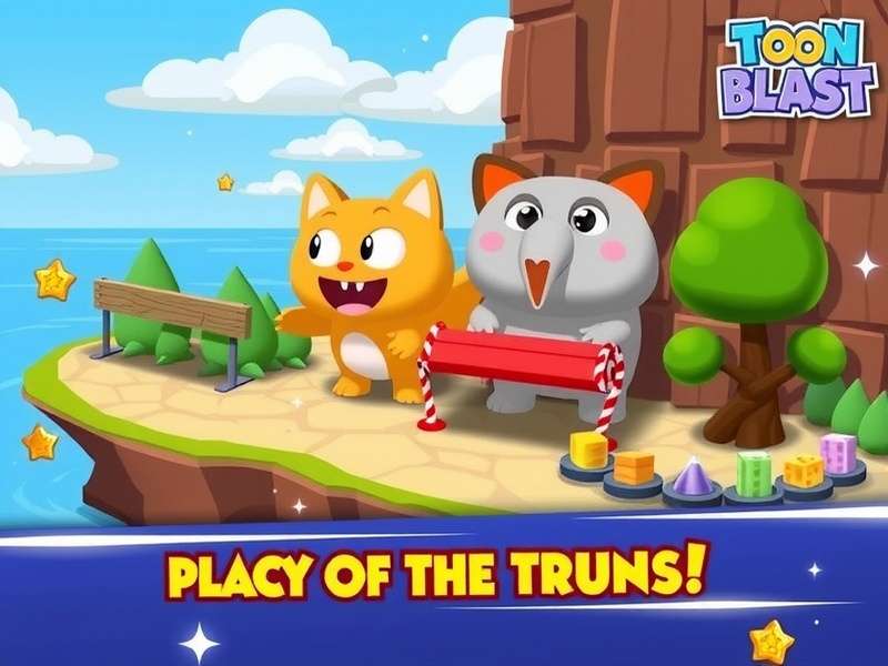 Toon Blast Gameplay on Laptop Screen