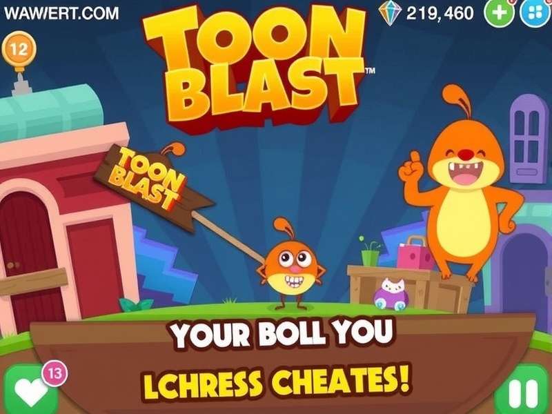 Toon Blast gameplay showing colorful cubes and boosters