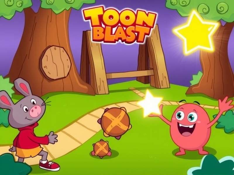 Toon Blast gameplay on mobile screen