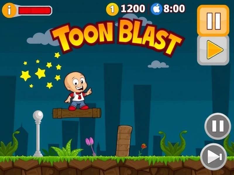 Colorful puzzle game Toon Blast being played on a Kindle Fire tablet