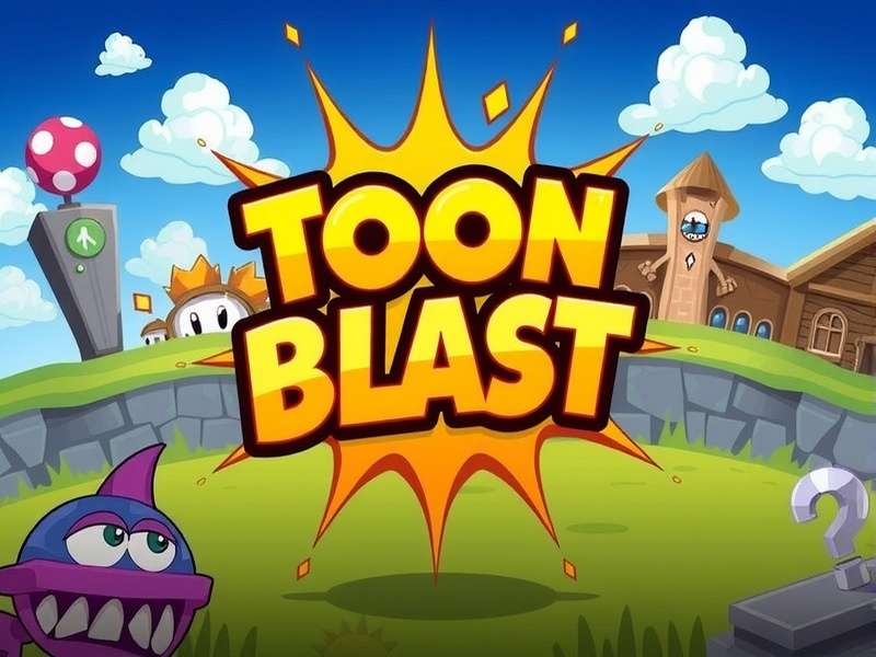 Colorful Toon Blast gameplay on a computer screen