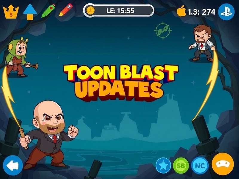 Toon Blast gameplay screenshot showing colorful cubes and boosters