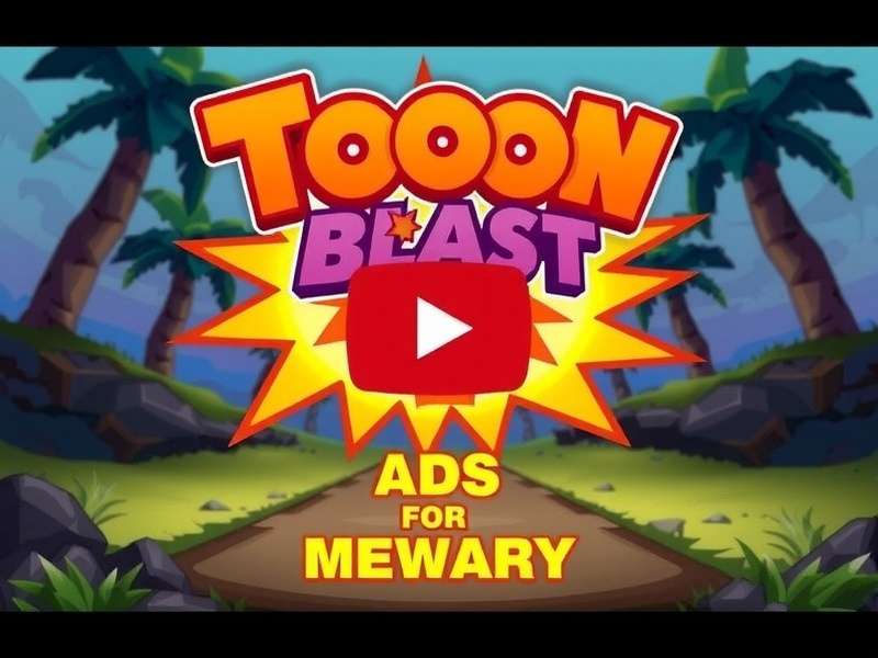 Toon Blast YouTube Ad showcasing gameplay and coin rewards