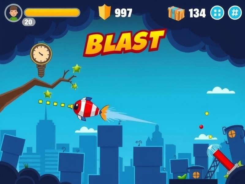Toon Blast Android Gameplay on a smartphone screen showing colorful blocks and boosters