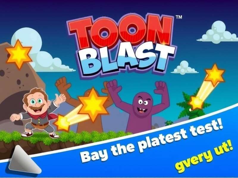 Toon Blast gameplay on Amazon Fire Tablet screen in a living room setting