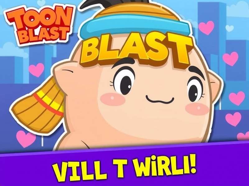 Toon Blast gameplay screenshot showing colorful cubes and power-ups