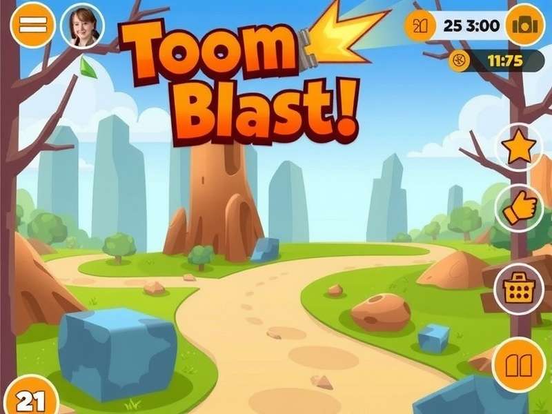 Toon Blast Full Game hero image showing colourful puzzle gameplay with characters