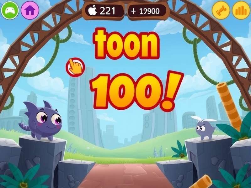 Toon Blast Level 100 gameplay with colorful cubes and boosters