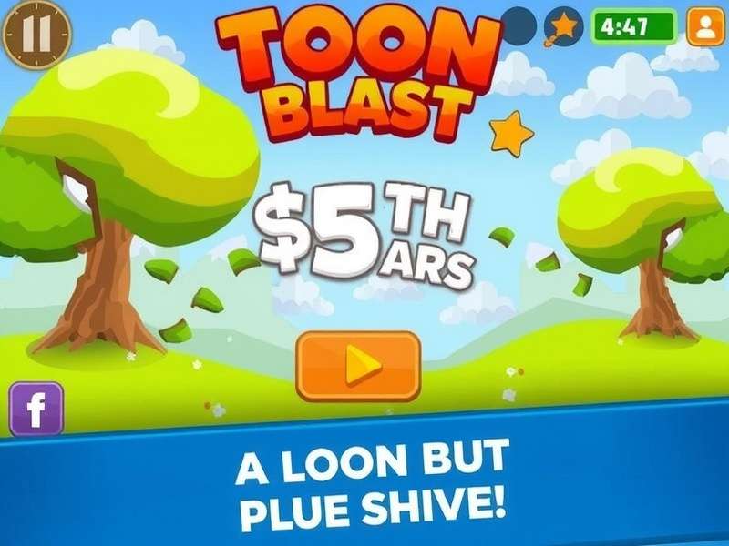 Toon Blast old version gameplay screenshot showing classic puzzle layout with colourful blocks
