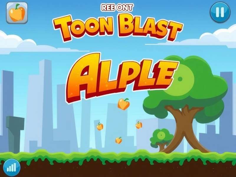 Toon Blast Apple gameplay screenshot showing colourful cubes and power-ups